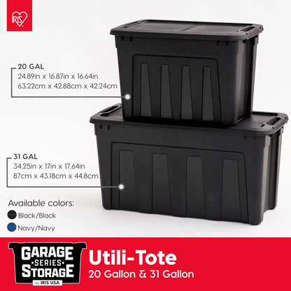 20 Gallon Heavy Duty Storage Totes with Lids, 4 Pack Stackable Organizing Bins, Durable Utility Containers for Garage and Home