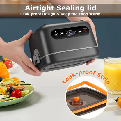 1.2L Cordless Electric Lunch Box with 5-Sided Heating, Auto Temp Control, Leakproof & BPA-Free for Office, Truck, Outdoors