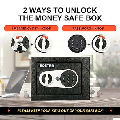Fireproof Safe Box with Sensor Light with Digital Keypad Security Safe Box for Home 0.23 Cubic