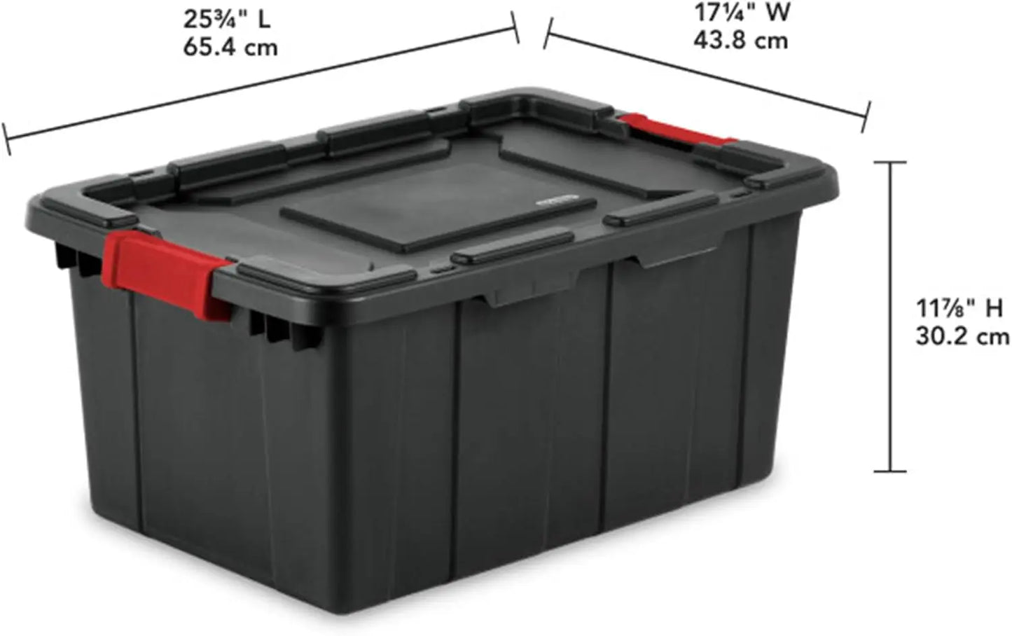 6-Pack Heavy-Duty Plastic Storage Bins with Lids, 15 Gallon Black Organizing Containers for Home and Office
