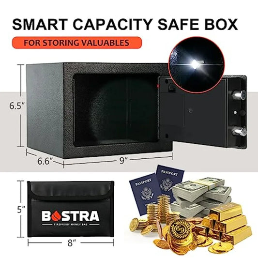 Fireproof Safe Box with Sensor Light with Digital Keypad Security Safe Box for Home 0.23 Cubic