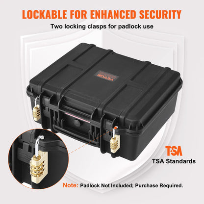 SucceBuy Hard Pistol Cases w/ Pre-cut PU Foam Lining Waterproof Dustproof Hard Gun Case for 1/2/5/6 Pistol Lockable Pistol Case