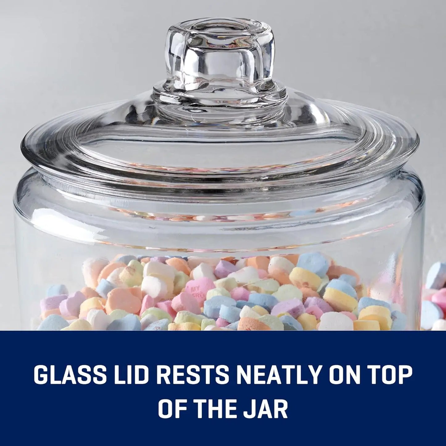 Set of 2 Large Glass Jars with Lids, 1 Gallon Capacity for Kitchen Storage