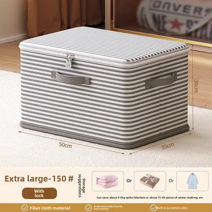 Lockable storage box, used for organizing clothes, blankets, toys in wardrobes, foldable password storage box