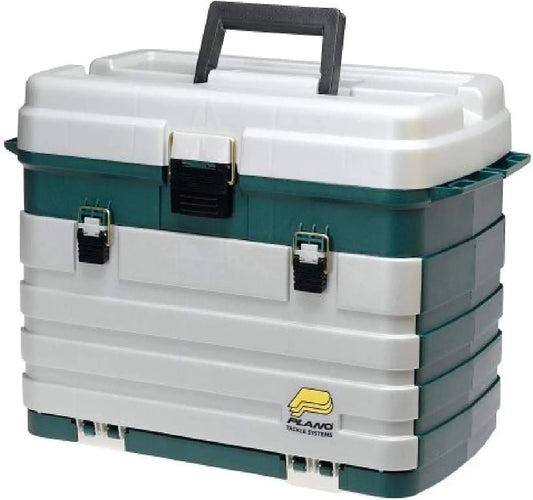 4-Drawer Tackle Box in Green Metallic/Silver, One Size for Fishing Gear Storage