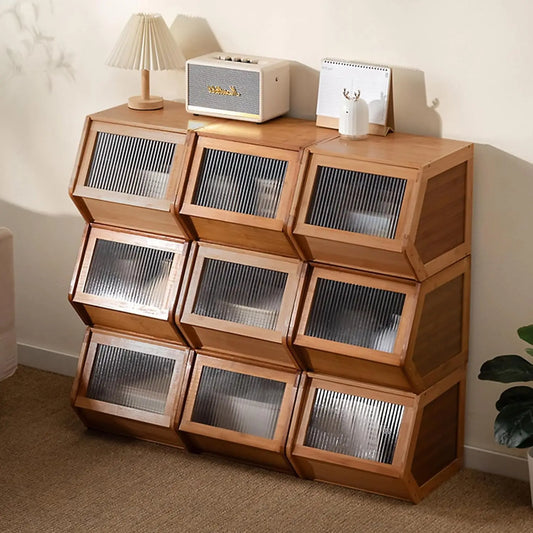 Vintage Bamboo Dresser: Rustic Multi-drawer Organizer for Bedroom/living Room/hallway